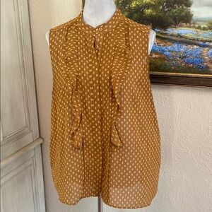 Ann Taylor Tan Patterned Blouse